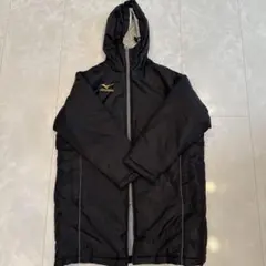 Mizuno フード付きジャケット 箱根駅伝 フード付きロングコート ブラック