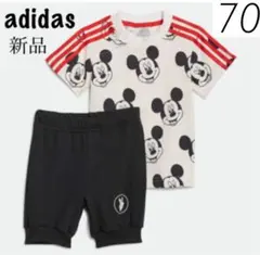 アディダス 新品 ミッキーマウス セットアップ 半袖 70 GT9474