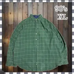 【90's】トミーヒルフィガー オンブレシャツ 長袖 ネルシャツ チェック柄XL