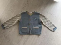 familiar カーディガン 90cm ブルー/ストライプ