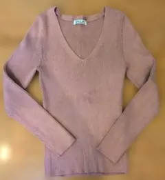 SNIDEL 正規品 Vネックリブニット 長袖 ピンク