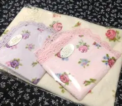 エトワール (ETOILE)花柄 バラ刺繍入りフェイスタオルとタオルハンカチ2枚