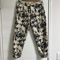 レプシィム　クロップドパンツ　テパード　花柄　柄パンツ　ベージュ＆ブラック　M