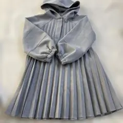 ZARA プリーツ長袖ワンピース　グレー　ザラキッズ