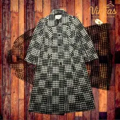 vintage レディース　ジャケット　アウターチェック柄　ロングコート