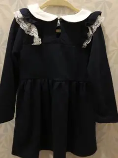 マザウェイズ　ネイビー　レース　リボン　フォーマル　ワンピース  120cm