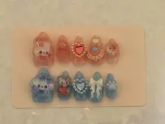 アーモンド　ネイルチップ　ボンボンドロップシール　キッズネイル　平成女児