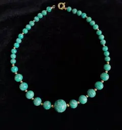 イタリア製 ヴィンテージ ネックレス 天然石 アマゾナイト ITATLY 415