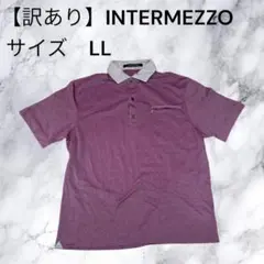 【訳あり】インターメッツォ ポロシャツ LL パープル 日本製 鹿の子 半袖