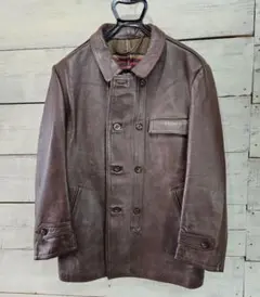 フランスヴィンテージ コルビジェジャケット EDF レザー 本革 ブラウン系