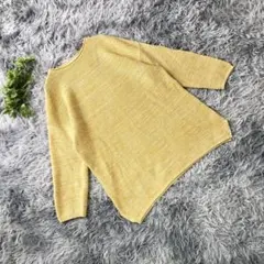 SIMPLE LIFE【M】イエロー ストライプ ニット 長袖 ゆったり 暖か◎