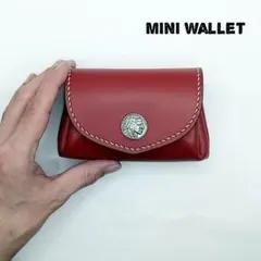 Genuine Leather Mini Wallet, Small Wallet, Reddish Brown, Cute, Small Women's Wallet, Leathercraft