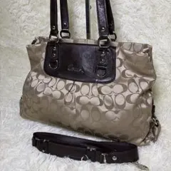 コーチ COACH アシュレイ シグネチャーサテン キャリーオール A4可