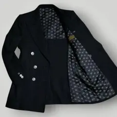 Daniel Hechter ダブル ブレスト ジャケット S 黒 銀ボタン