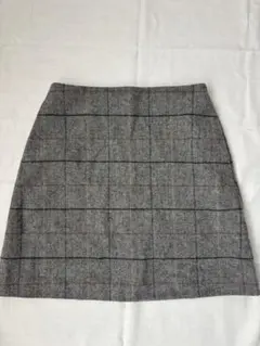 美品 UNIQLO グレー チェック タイトスカート 秋冬