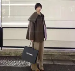 CLANE BIG COLLAR FLARE COAT クラネ ブラウン