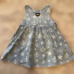 ヒスミニ　HYS 星柄 デニム ジャンバースカート