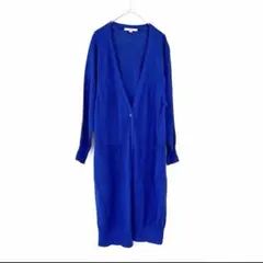 【美品】UNIQLO◆レーヨンブレンドロングカーディガン◆ブルー◆S