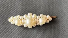 パール装飾ヘアクリップ 約8cm