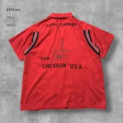 3094 古着70s USA製HiltonヒルトンビンテージボーリングシャツXLのサムネイル