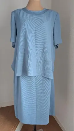 未使用　大きいサイズ　水色 半袖 セットアップ