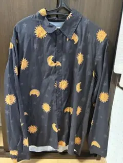 28日迄】太陽と月のプリント長袖シャツ
