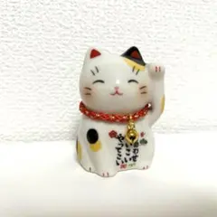 招き猫 置物 陶器製 三毛猫 縁起物　薬師窯のサムネイル