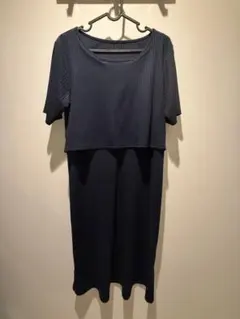 ネイビー　マタニティワンピース　半袖のサムネイル