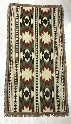 人気✨ブランケット マルチラグ オルテガ柄 大きめピクニックマット Cパターン柄