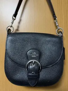 COACH ショルダーバッグ オールレザー 黒 斜め掛け フリンジ - メルカリ