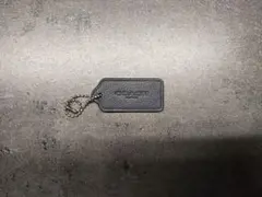 COACH ネイビーレザー タグキーホルダー