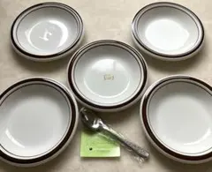 【昭和レトロ】食器セット ホワイトブラウン（カレーセット）