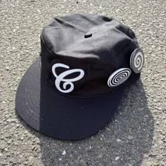 6CRAYON PP:ONE 黒 キャップ 刺繍ロゴ付き