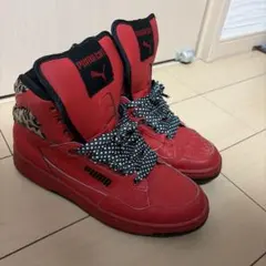 PUMA PUMA CAT ハイカットスニーカー レッド レオパード swag