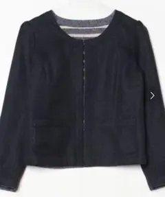 BEAMS LIGHTS リバーシブル ノーカラージャケット コットン ブラック