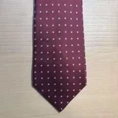 BURBERRY バーガンディ ドット柄 ネクタイ