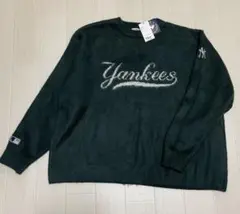 新品 ペルーシュ × MLB コラボ ニット プルオーバー 深緑 ヤンキース L