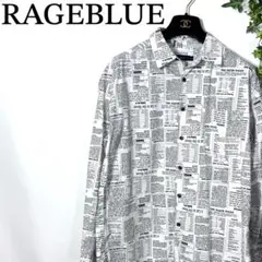 レイジブルー 新聞柄 長袖シャツ 総柄 ニュースペーパー 英字 アメカジのサムネイル