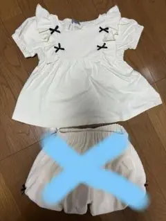 ブラウス　　100 ホワイト　リボン　チュニックのみ