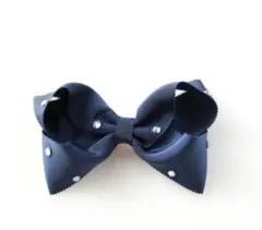 La mer ネイビーサテンリボンヘアピン