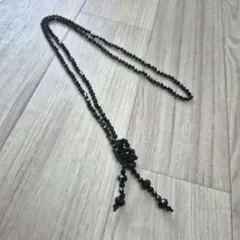 ビーズ　ネックレス　ブラック