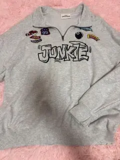 ハーフジップ スウェット グレー