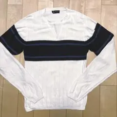 【MICHEL KLEIN】コットン100%　メンズニット　ホワイト