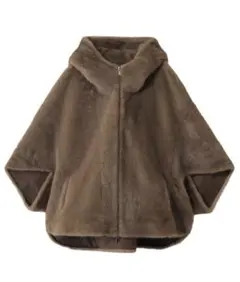 今期リナージオ　ミンク風一枚仕立てフード付きジャケット　リバーシブル