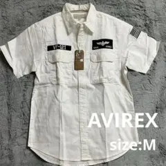 【AVIREX】半袖シャツ　ミリタリー　刺繍　未使用品　タグ付き　Mのサムネイル
