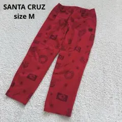 良品◎サンタクルーズ　 総柄イージーパンツ　スクリーミングハンド　赤　M