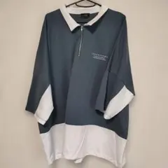 ハーフジッパーポロシャツ 5分袖 Lサイズ