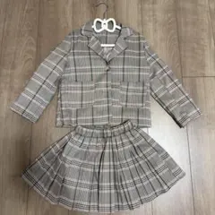 チェック柄ジャケットとスカートセット 120cm