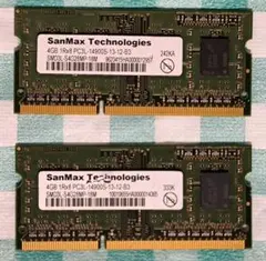 SanMax DDR3メモリ 4GB×2枚セット1866HMz。のサムネイル