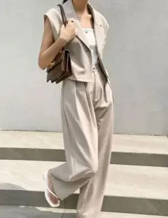 DAZY 2着 ノースリーブベスト ストレートパンツ セットアップ